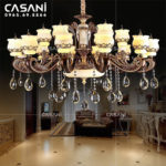 Đèn Chùm Pha Lê Bát Đá Tự Nhiên CCP-7628-15 Đèn Chùm Pha Lê Bát Đá Tự Nhiên CCP-7628-15